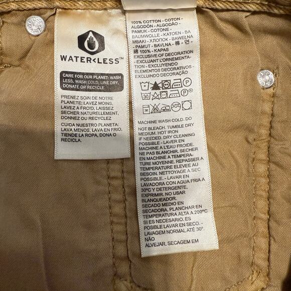 Women's Levi's 501 Tan Button Front Raw Edge Cutoff Denim Shorts Size 27 - Picture 6 of 9